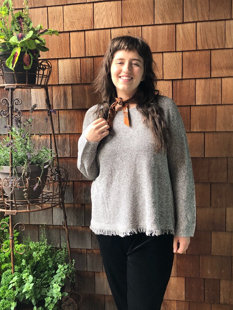 Nwt Eileen Fisher Gray Textured Long Sleeve Linen Sweater - Women's 1x